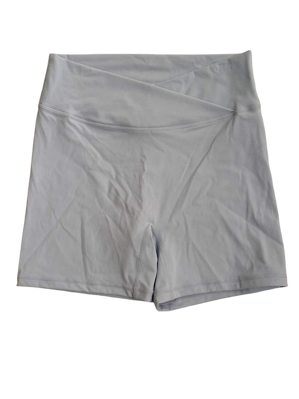 Wilo The Label Twist Sports Bra & V Waist Biker Short Set Powder Blue M NWT - Picture 6 of 8